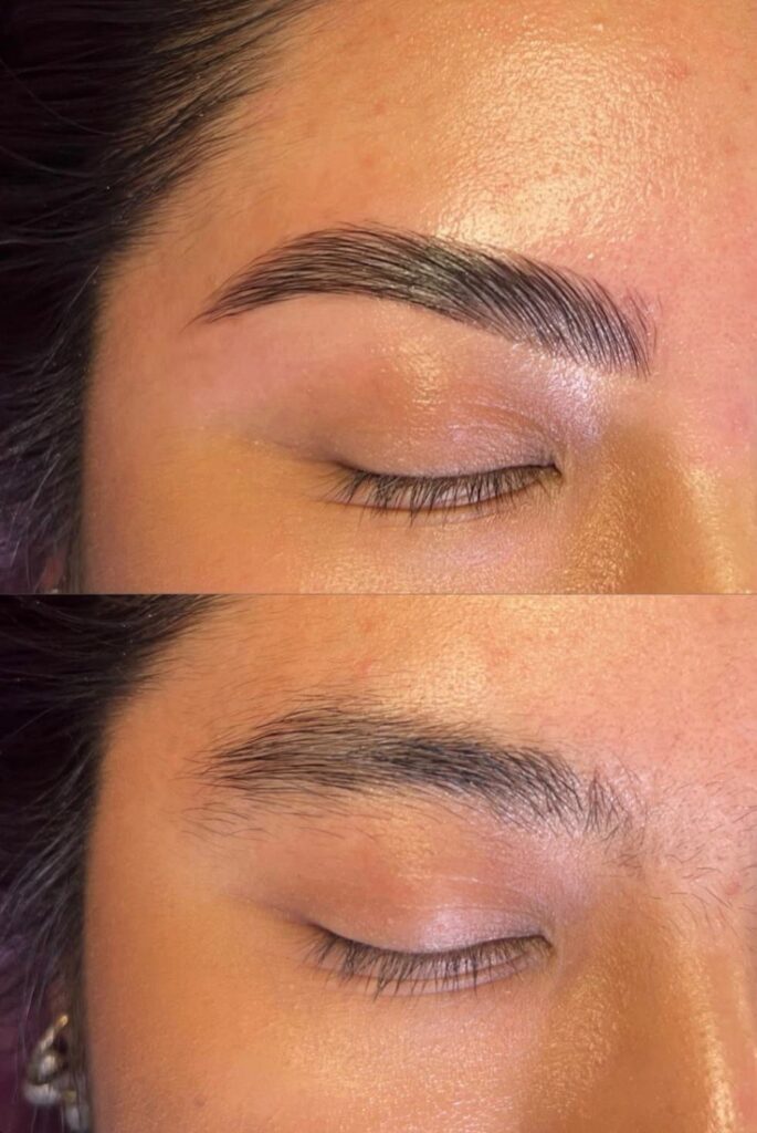 Alis sebelum (atas) dan sesudah Brow Bomber (bawah)
